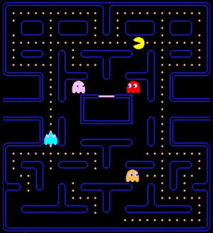 Pacman gameplay; Pac-man-hunt Game